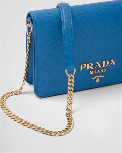 borsa prada blu|Light Blue Saffiano Leather Handbag .